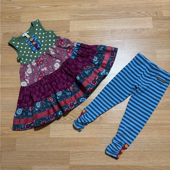 Matilda Jane dress with matching leggings size 4 in EUC Matilda Jane dress with matching leggings size 4 in EUC